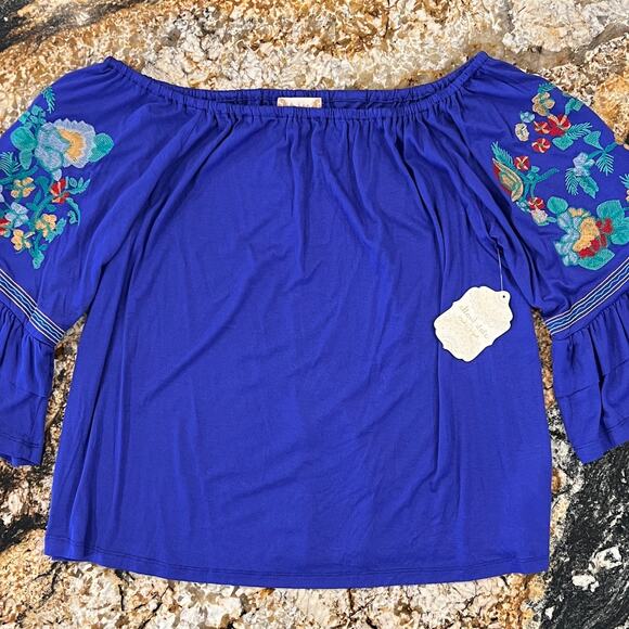 NWT Altar'd State Purple/Blue Boho Festival Embroidered Top - SIZE MEDIUM - Picture 4 of 8